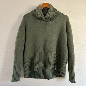 Rachel Zoe Green Turtle Neck Oversized Chunky Sweater Comfy Soft XS Small Medium